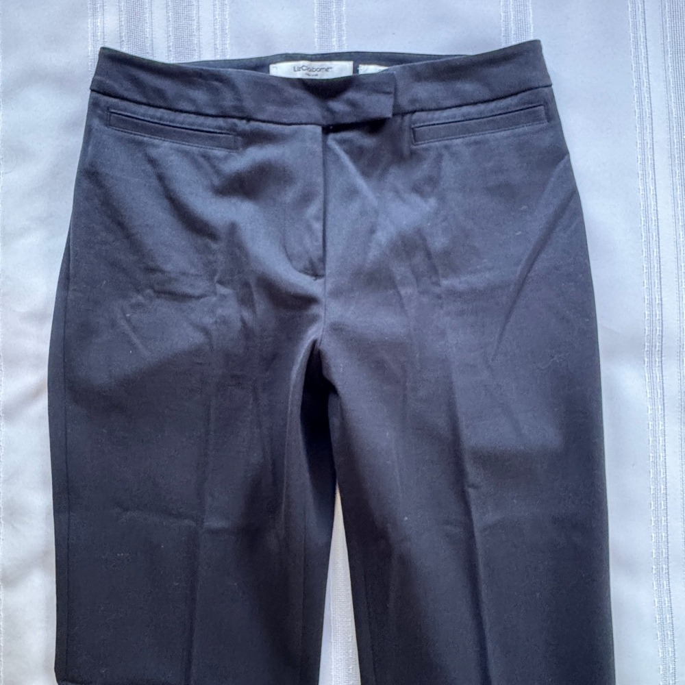 Liz Claiborne New York Kara Black Straight Leg Dress Pants Womens Size 6